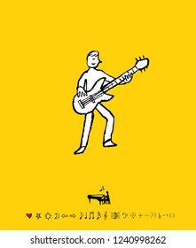 concert poster / Sketchy music illustration - vector