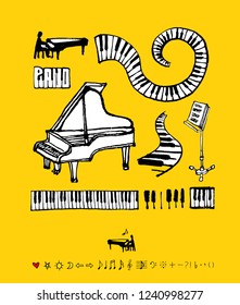 concert poster / Sketchy music illustration - vector