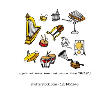 concert poster / Sketchy music illustration - vector