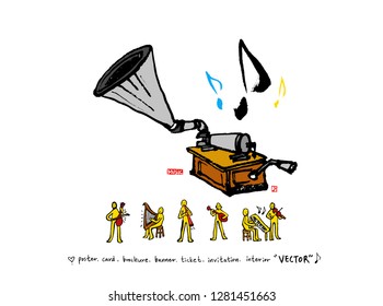concert poster / Sketchy music illustration - vector