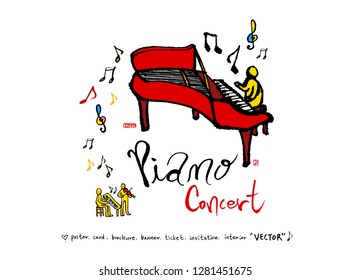 concert poster / Sketchy music illustration - vector