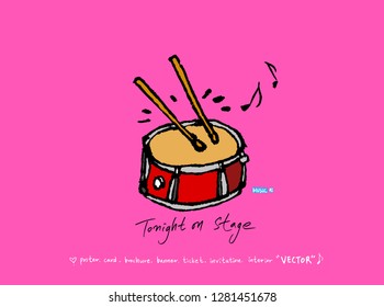 concert poster / Sketchy music illustration - vector