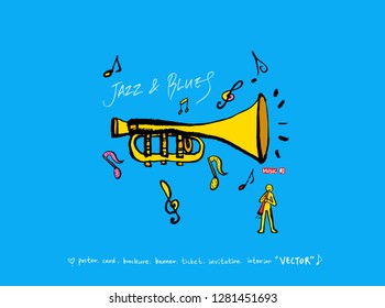 concert poster / Sketchy music illustration - vector