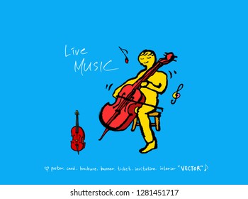 concert poster / Sketchy music illustration - vector