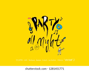concert poster / Sketchy music illustration - vector