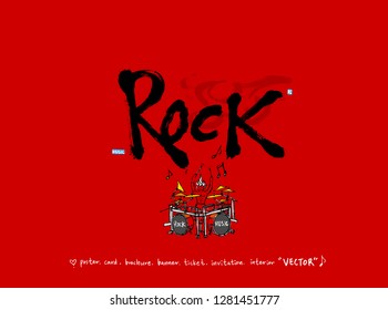 concert poster / Sketchy music illustration - vector