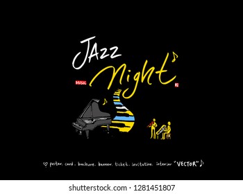 concert poster / Sketchy music illustration - vector