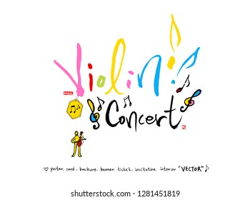 concert poster / Sketchy music illustration - vector