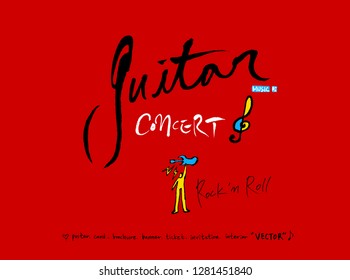 concert poster / Sketchy music illustration - vector