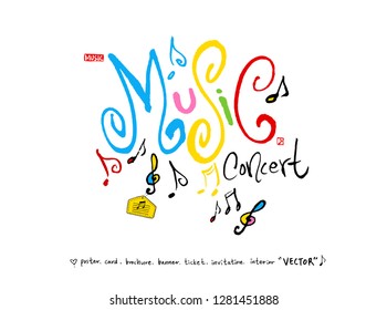 concert poster / Sketchy music illustration - vector