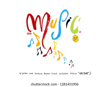concert poster / Sketchy music illustration - vector
