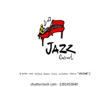 concert poster / Sketchy music illustration - vector