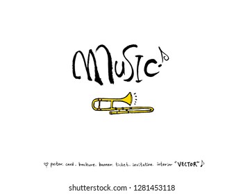 concert poster / Sketchy music illustration - vector