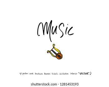 concert poster / Sketchy music illustration - vector