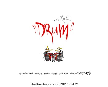 concert poster / Sketchy music illustration - vector