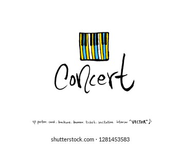 concert poster / Sketchy music illustration - vector