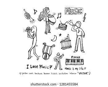 concert poster / Sketchy music illustration - vector