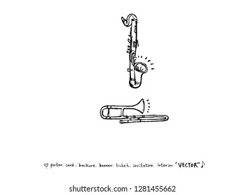 concert poster / Sketchy music illustration - vector