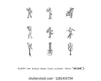 concert poster / Sketchy music illustration - vector