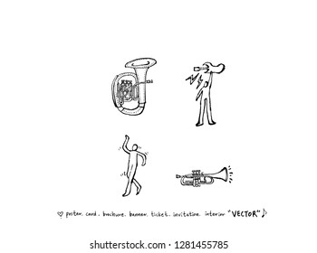 concert poster / Sketchy music illustration - vector