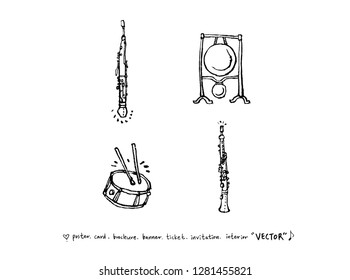 concert poster / Sketchy music illustration - vector