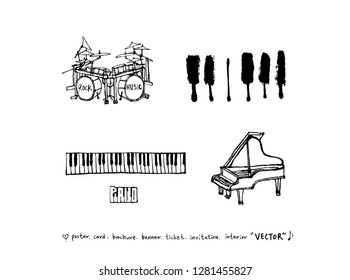 concert poster / Sketchy music illustration - vector