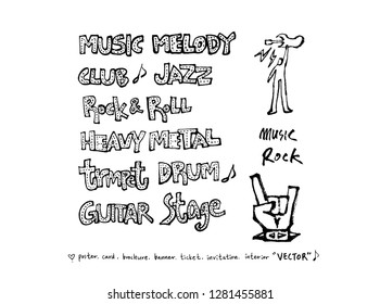 concert poster / Sketchy music illustration - vector