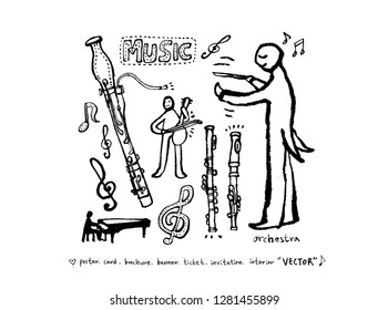 concert poster / Sketchy music illustration - vector