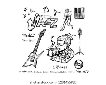 concert poster / Sketchy music illustration - vector