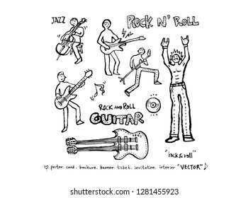 concert poster / Sketchy music illustration - vector