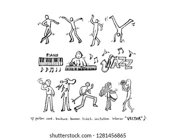 concert poster / Sketchy music illustration - vector