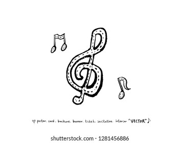 concert poster / Sketchy music illustration - vector