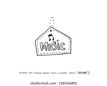 concert poster / Sketchy music illustration - vector