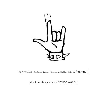 concert poster / Sketchy music illustration - vector