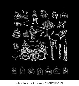 concert poster / Sketchy music illustration - vector