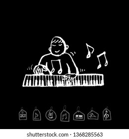 concert poster / Sketchy music illustration - vector
