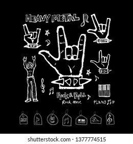 concert poster / Sketchy music illustration - vector