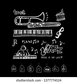 concert poster / Sketchy music illustration - vector