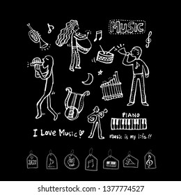 concert poster / Sketchy music illustration - vector