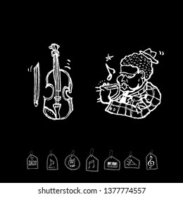 concert poster / Sketchy music illustration - vector