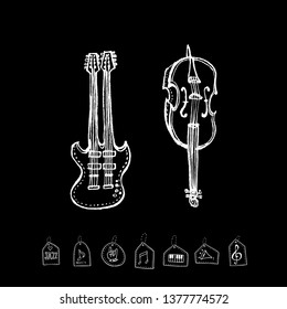 concert poster / Sketchy music illustration - vector