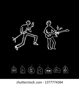 concert poster / Sketchy music illustration - vector