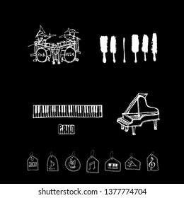 concert poster / Sketchy music illustration - vector
