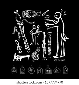 concert poster / Sketchy music illustration - vector