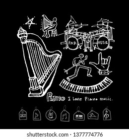 concert poster / Sketchy music illustration - vector