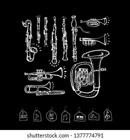 concert poster / Sketchy music illustration - vector