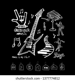 concert poster / Sketchy music illustration - vector
