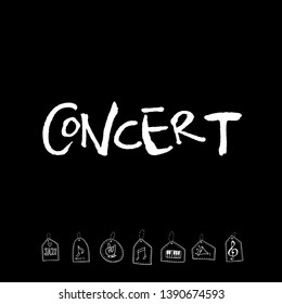 concert poster / Sketchy music illustration - vector