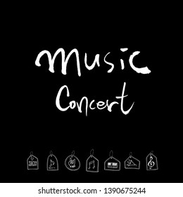concert poster / Sketchy music illustration - vector