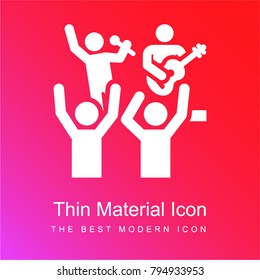 Concert red and pink gradient material white icon minimal design